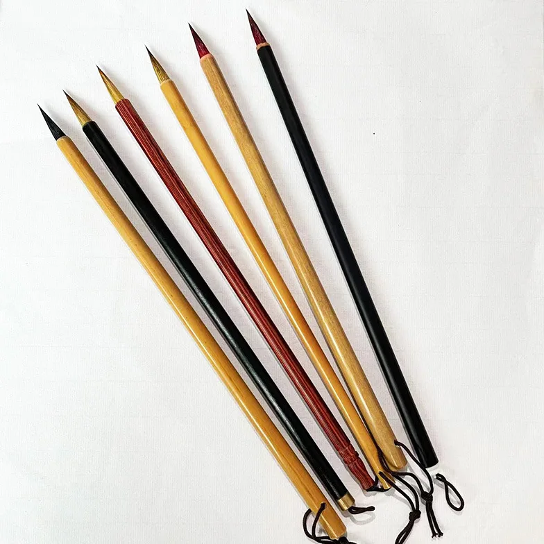 Hot Selling Weasel Hair Chinese Writing Calligraphy Brush Natural Bamboo Color Chinese Calligraphy Paint Brush