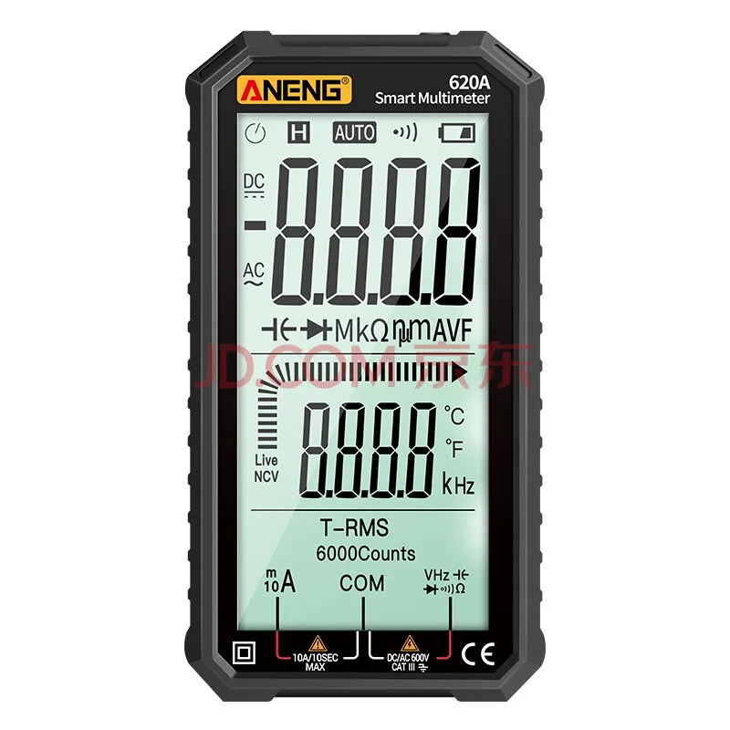 ANENG 620A Digital Smart Multimeter Transistor Testers 6000 Counts True RMS Auto Electrical Capacitance Meter Temp Resistance