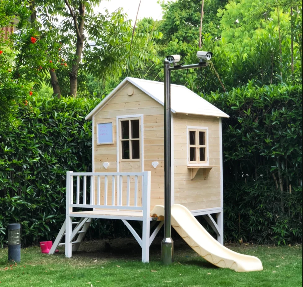 Baby wooden house outdoor tent puzzle playground game house kindergarten slide children outdoor large tree house