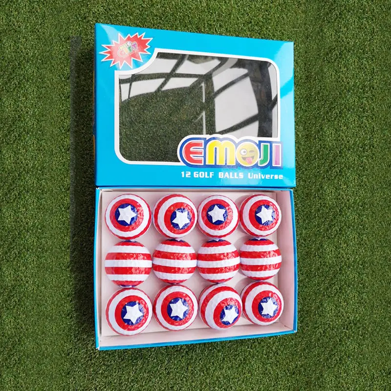 Wholesale USA Cartoon Golf balls color box golf crystal game ball transparent ball