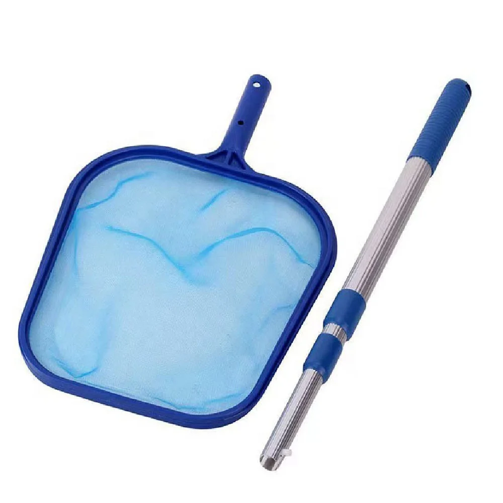 Pool Skimmer Net with 3 Sections Telescopic Pole Leaf Skimmer Mesh Rake Net for Pool Spa Cleaning