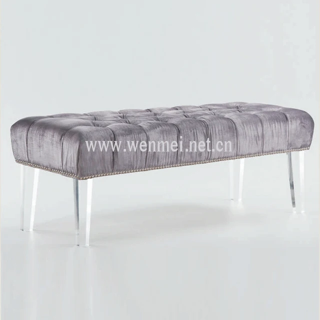 2020 Hot Sales Acrylic Furniture Legs Ottoman Bench