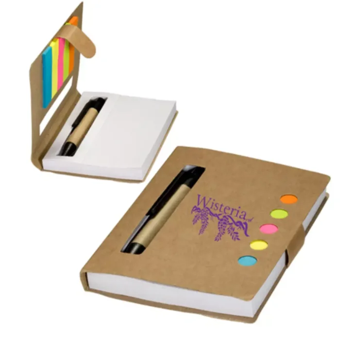 Custom Design Promotional Stationery Hardcover Sticky Note Pad With Pen Hot Sale Sticky Note Pad Colorful Sticky Notes