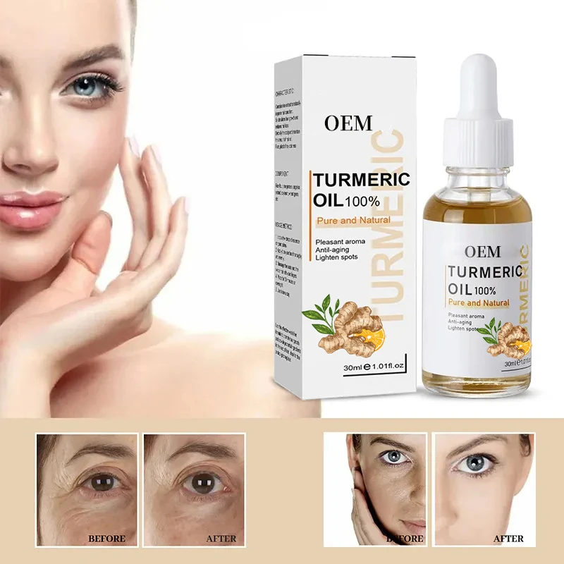 New Turmeric Essence Facial Essence Anti-Aging and Acne Mark Fade with Ginger Pure Essential Oil Gently Moisturizing Skin