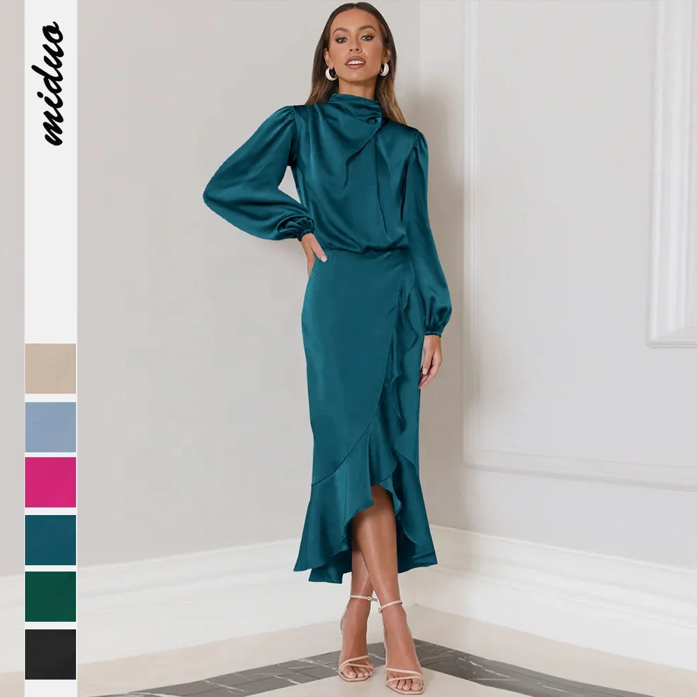 Off Shoulder Bodycon Dress Women Ruffle V Neck Ladies Pink Peplum Dress