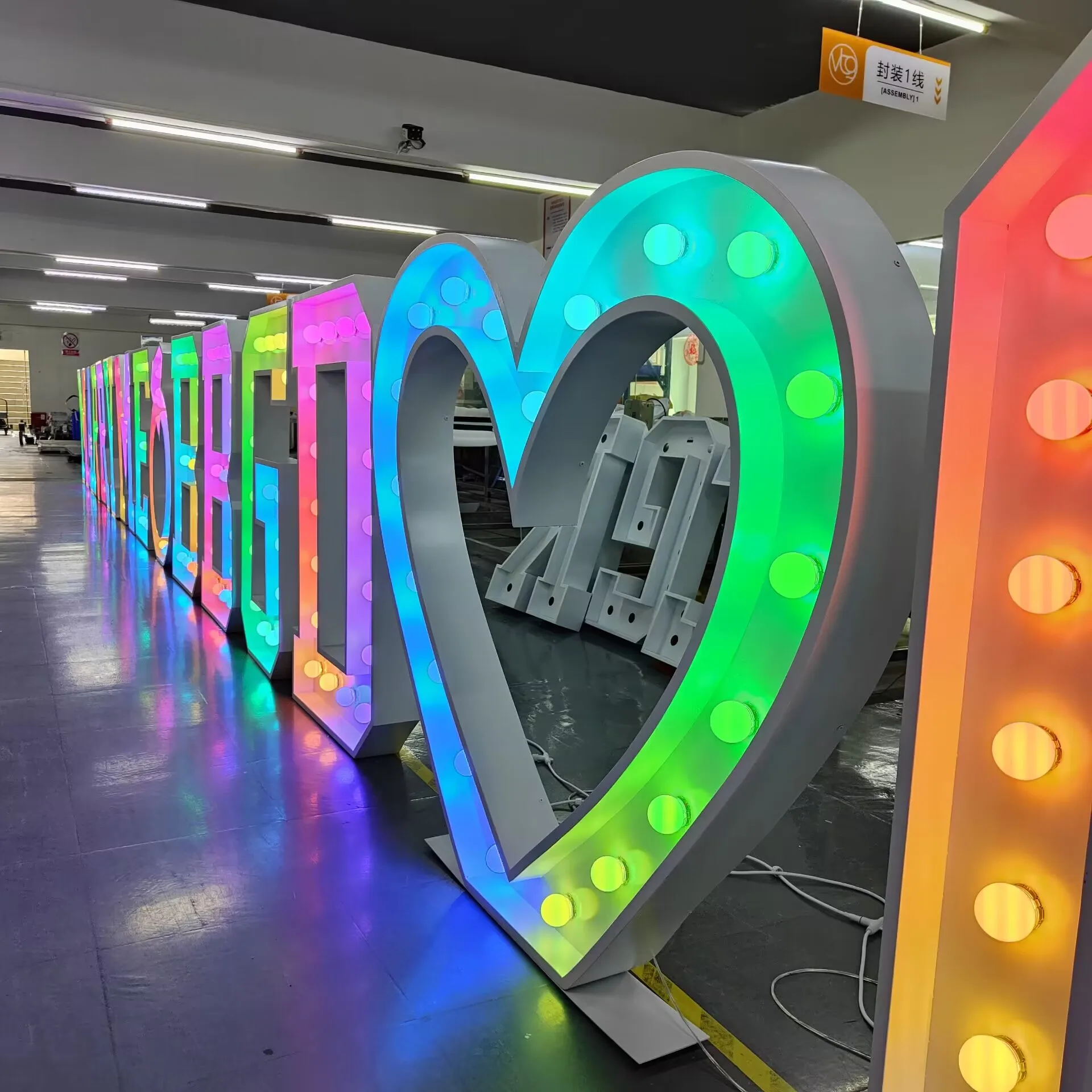 Giant Light Up Letter Business Sign Round Wedding Love Signs Custom Marquee Letters Led With High Quality