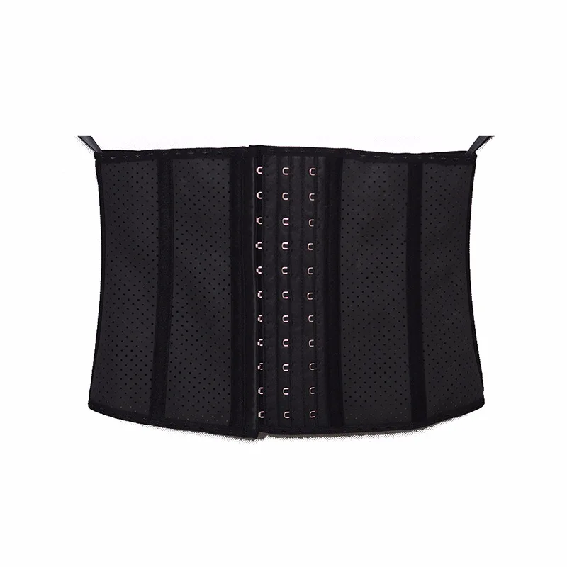 9 steel rib breathable mesh rubber seal professional fitness waist support adjustable sports girdle