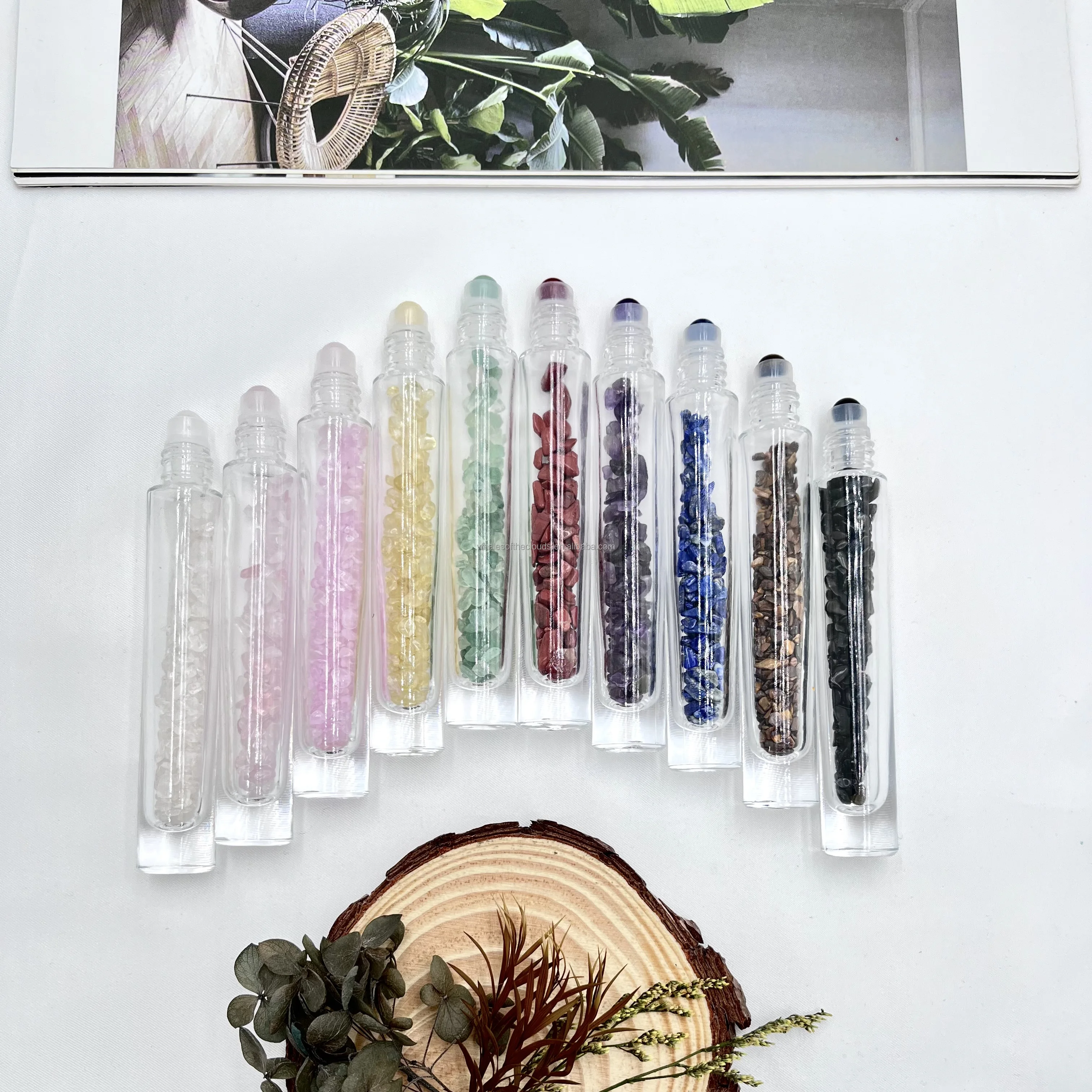 Hot Wholesale Essential Oil Perfume Roll On Glass Bottles  with Bamboo Cap