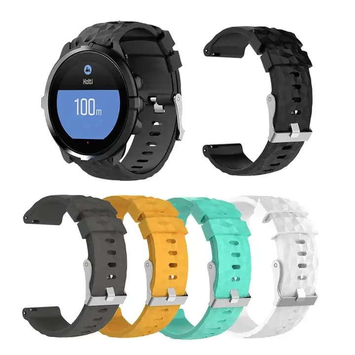 Для Suunto Spartan спортивные наручные часы HR Baro Браслет замена серебряная металлическая пряжка сплошной цвет силиконовый ремешок для часов