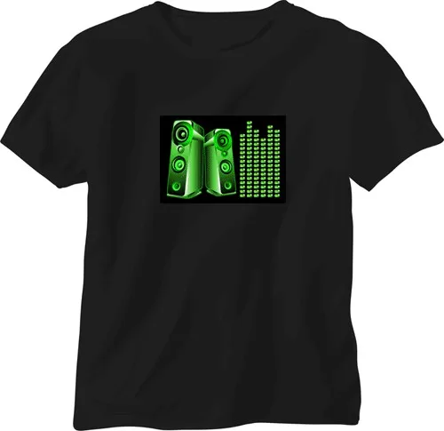 Модная качественная светодиодная футболка с мигающим светом и активацией звуком