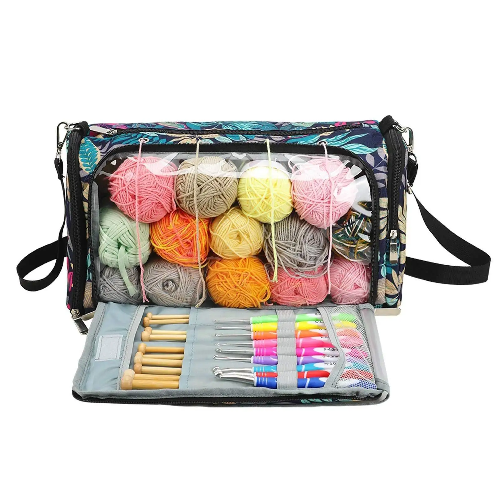 Custom Waterproof Travel Portable Crochet Knitted Needles Tote Yarn Bag Waterproof Knitting Silk Kits Sewing Tool Storage Bag
