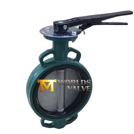 Cast iron CF8 Plate Standard 10K 100 A handle manual operated DK wafer butterfly valve