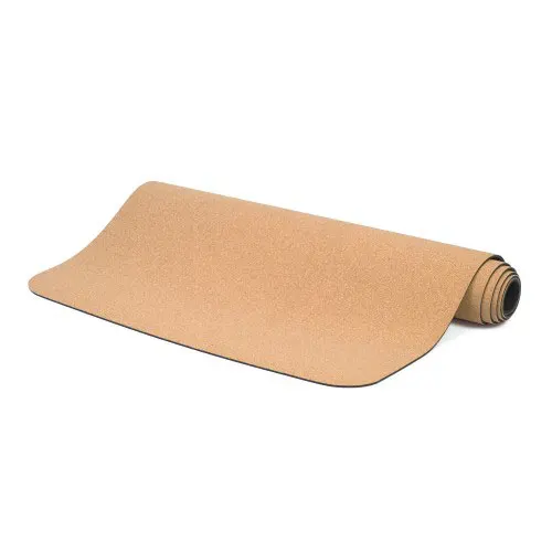 Sansd Eco-friendly Fitness Design Custom Printed Logo Thick Anti Non Slip Dual-layer Green With Position Line Tpe Cork Yoga Mat