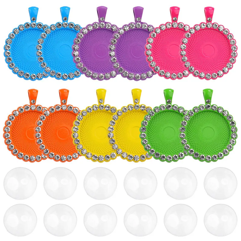 25 мм diy Изготовление роскошных дизайнерских вдохновленных логотипов фоторамка блестящие красочные стразы поднос подвески для