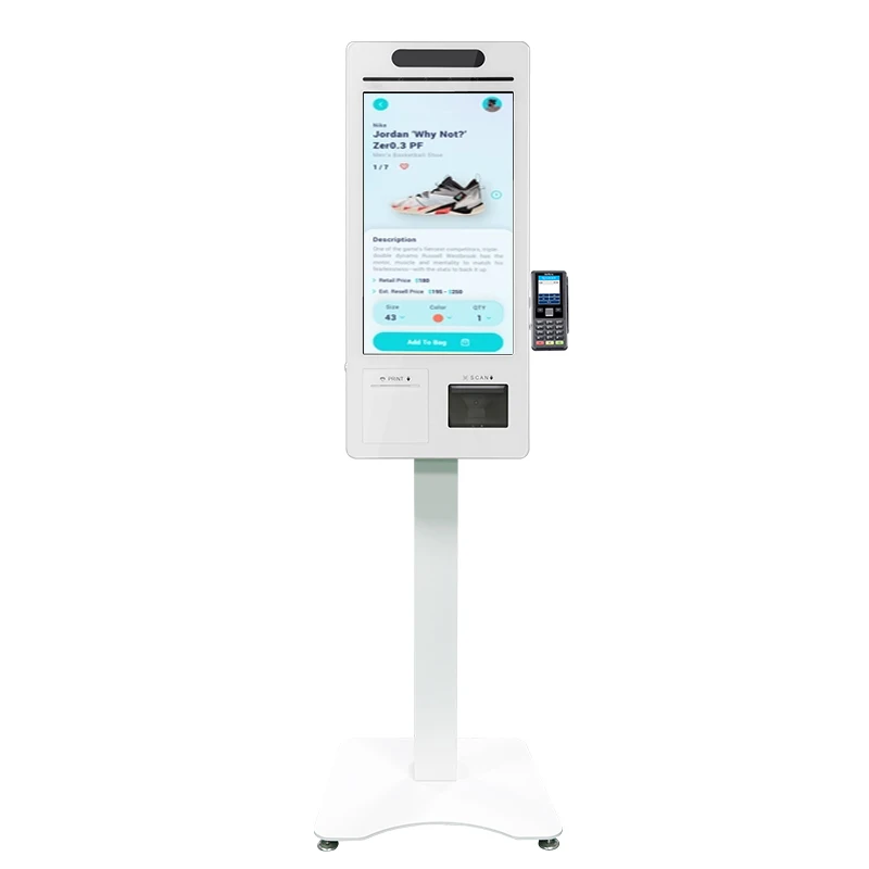 New retail payment kiosk checkout machine cashless register counter self touch screen kiosk for store/pharmacy/mall/restaurant