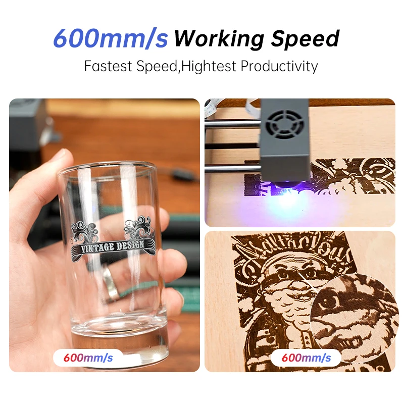 Home Use Online Desktop Laser Marking Machine Supports AI DXF PLT DWG BMP Graphic Formats Logo Cutting Paper Wood Leather Glass