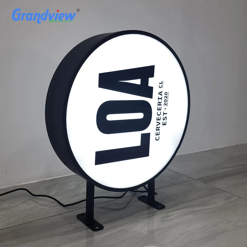 Outdoor acrylic Circle Luminous light box advertising shop led light box signage
