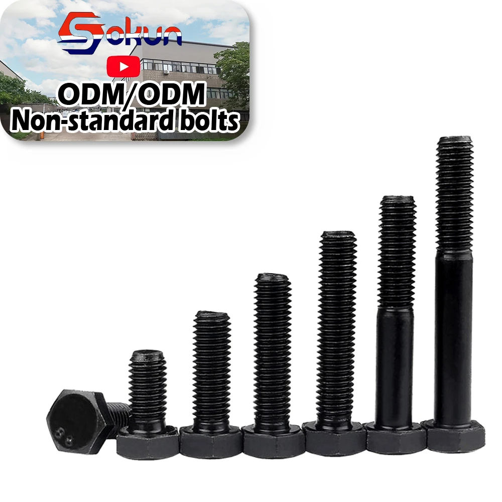 DIN Standard M3 Brass Hexagon Bolts Nuts Fasteners-Black M6 Bouten M10 Tuerca Y Perno 18X80mm 8.8 Fasteners M12 M13
