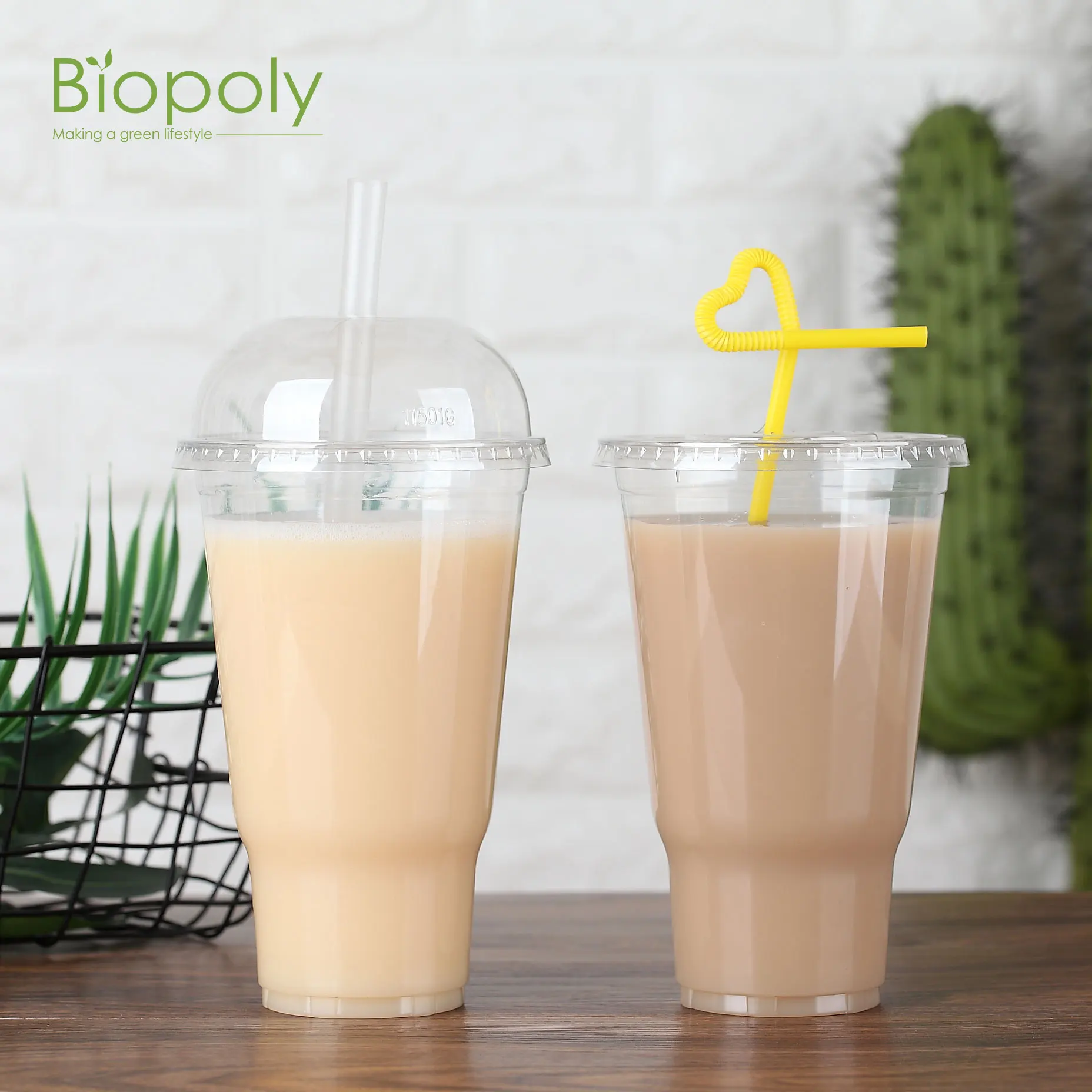 Custom logo printing eco friendly compostable clear pla cold drink cup disposable 100% biodegradable pla cups plastic