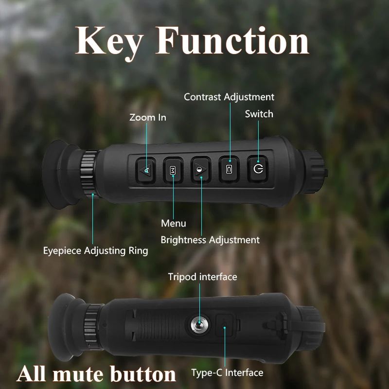 Smart Portable High Resolution Hunting Night Vision 35mm x8 Thermal Imager Monocular Scope with WIFI