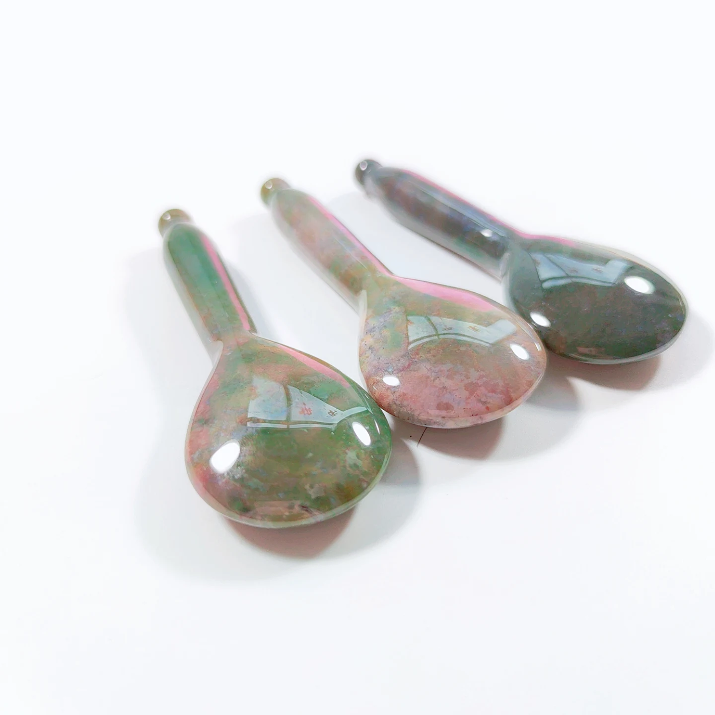 HY Hot Sale Massage Stone Natural Indian Agate Beauty Spoon Gem Gua Sha Scraping Massage Tools