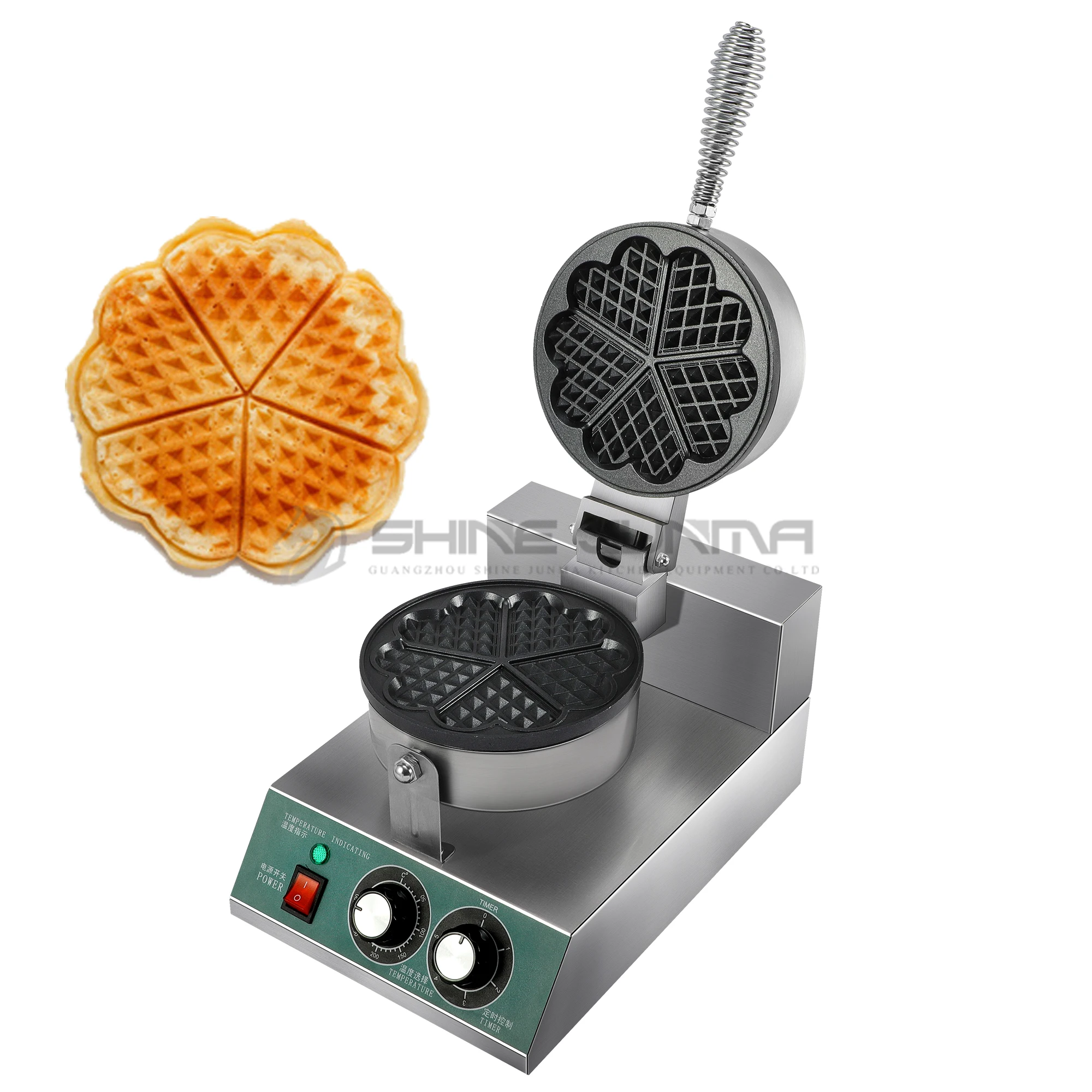 Five heart mini electric single waffle maker making wholesale waffle maker commercial waffle maker machine