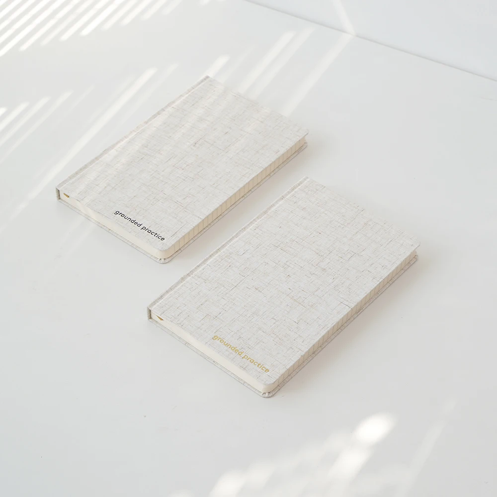 China A4 A5 A6 Supplier Custom The Factory Price Fabric Linen Notebook Hardcover Grounded  Practice Manifest Journal
