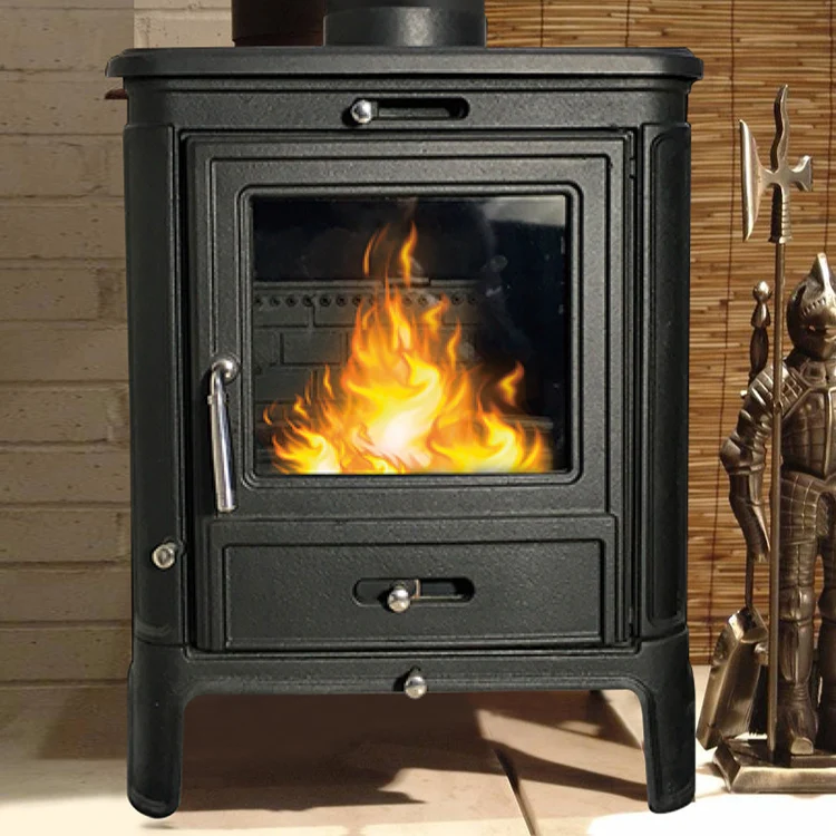 Esschert Design small modern contemporary cast iron indoor decoration  fireplace artificial heater wall mount wooden fire place