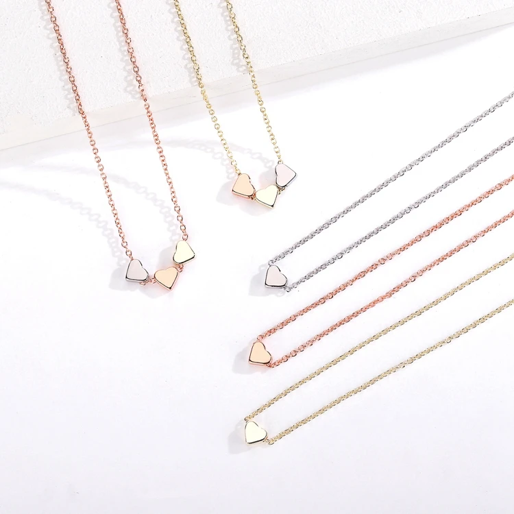 Wholesale Price Royi Jewelry  Simple Tiny Cute Design Brass Pendant Heart Necklace