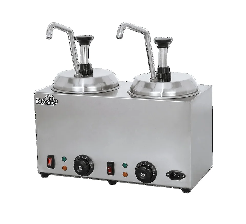 Commercial 2 Bucket Stainless Steel Table Top Ketchup Dispenser Multi Condiment Pump Sauce Dispenser