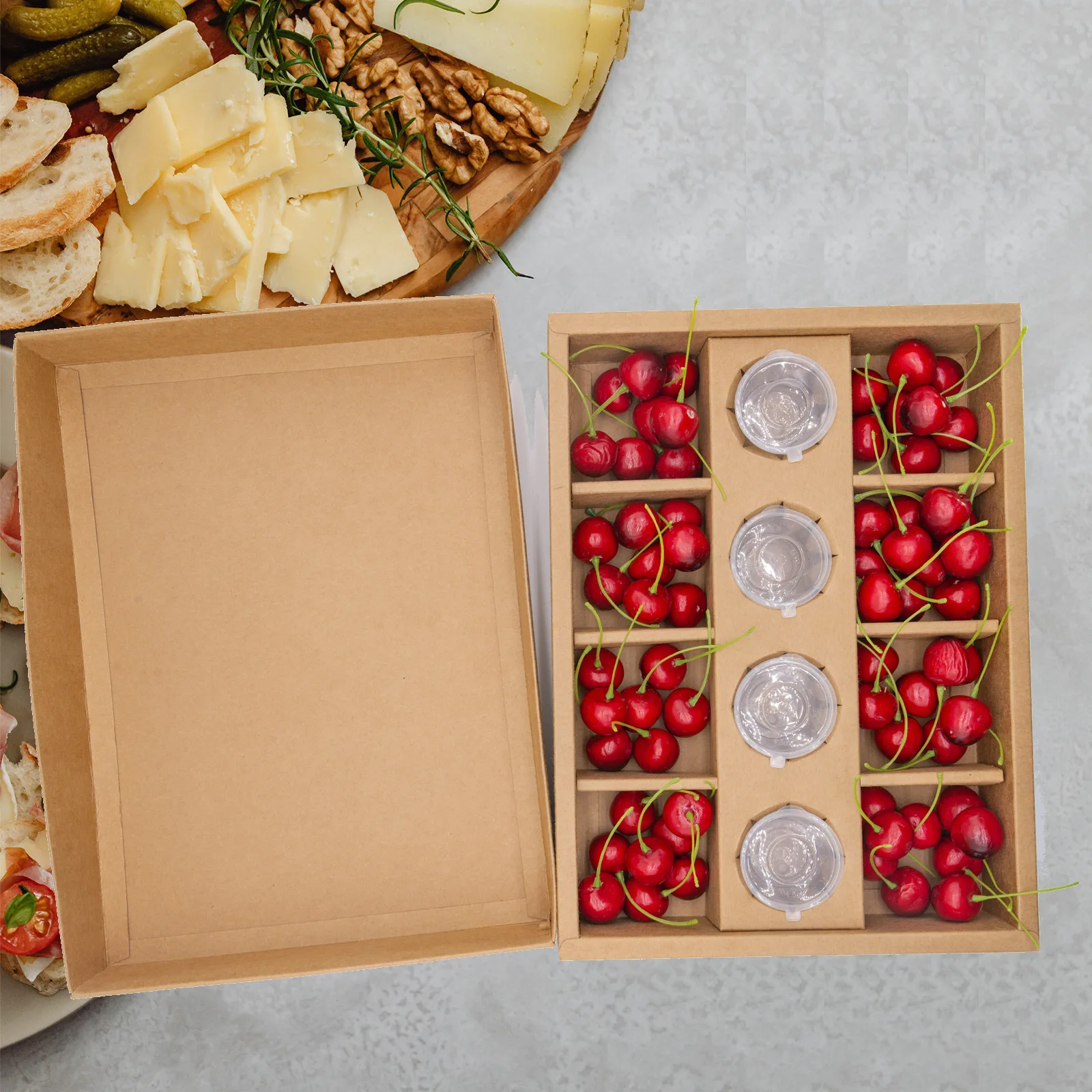 Takeaway Paper Lunch Packaging Container With Compartments