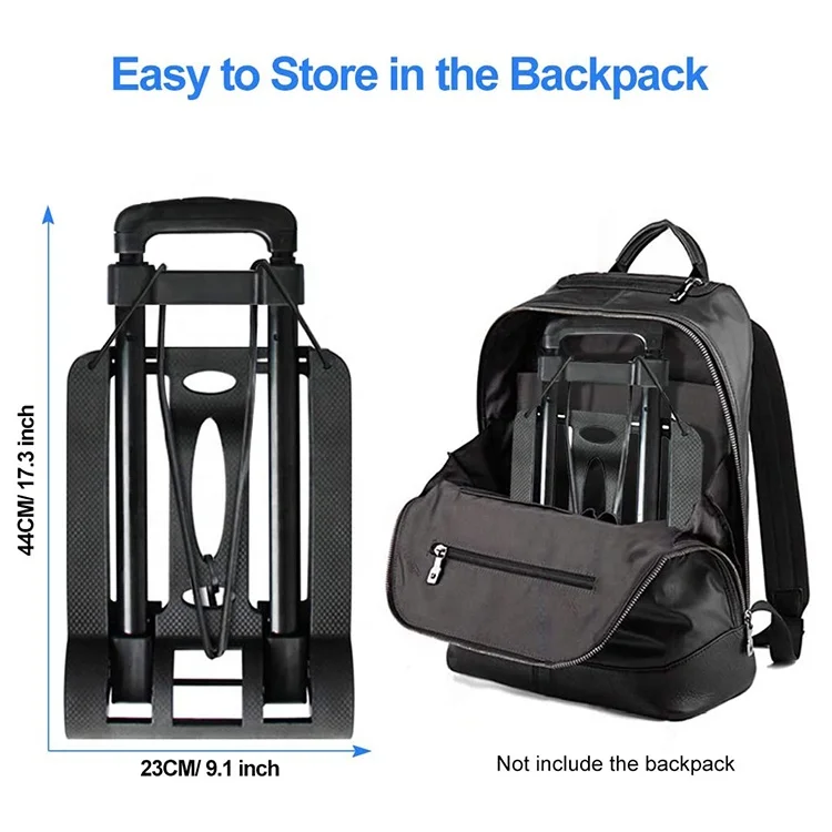 easy carry folding hand cart 40kgs lightweight portable shopping hand trolley L230xW320mm mini size retractable dolly cart