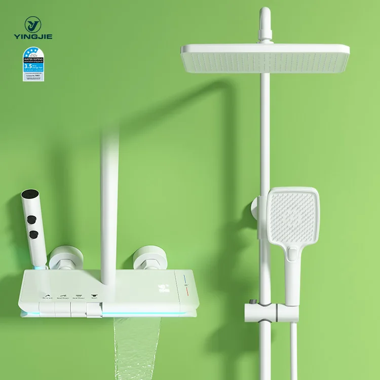 Nordic Rain Modern digital display shower system Waterfall douche thermostatic wall-mounted shower set