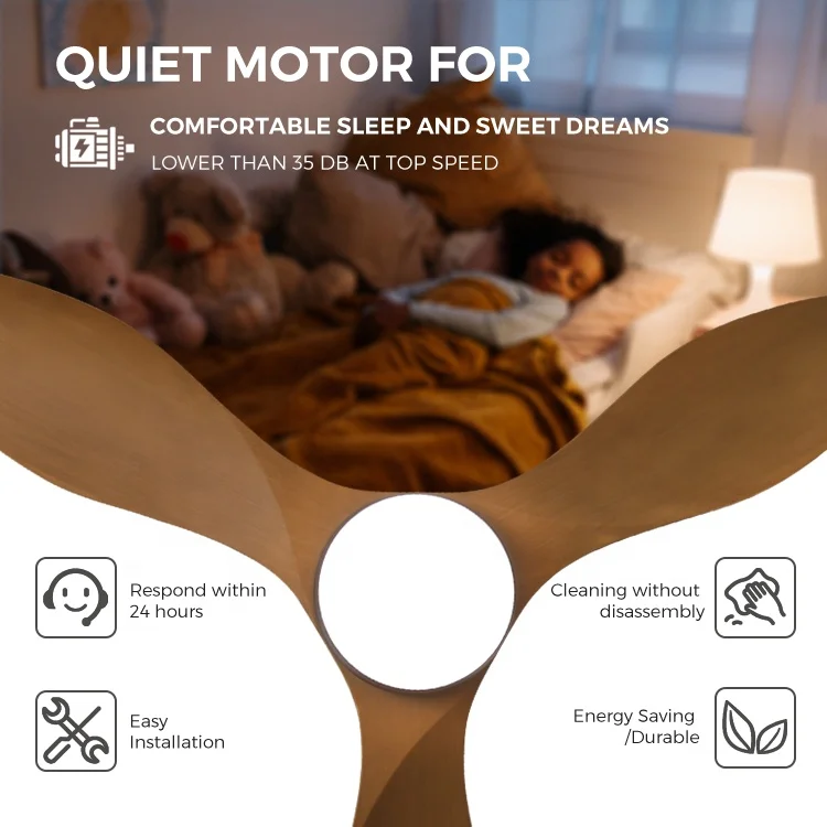 ESC decorative silent led ceiling fan light 3 cct tunnable 5 speed dc inverter smart fan ceiling for home