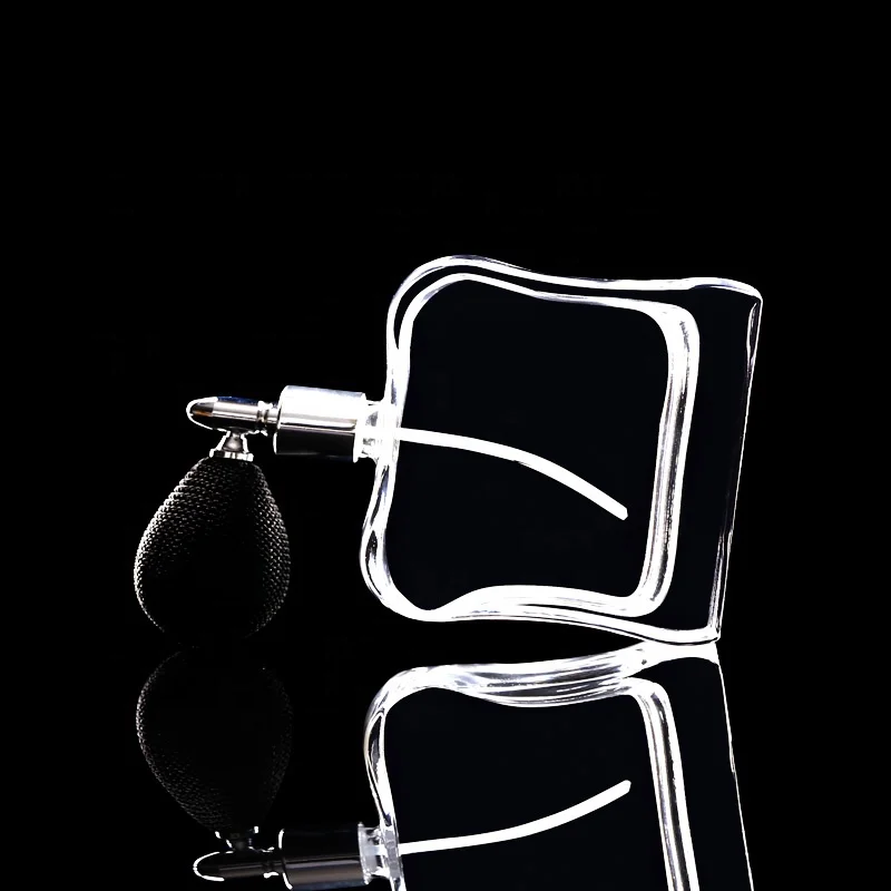Flat square balloon atomizer perfume glass bottle airbag perfume 100ml bottle