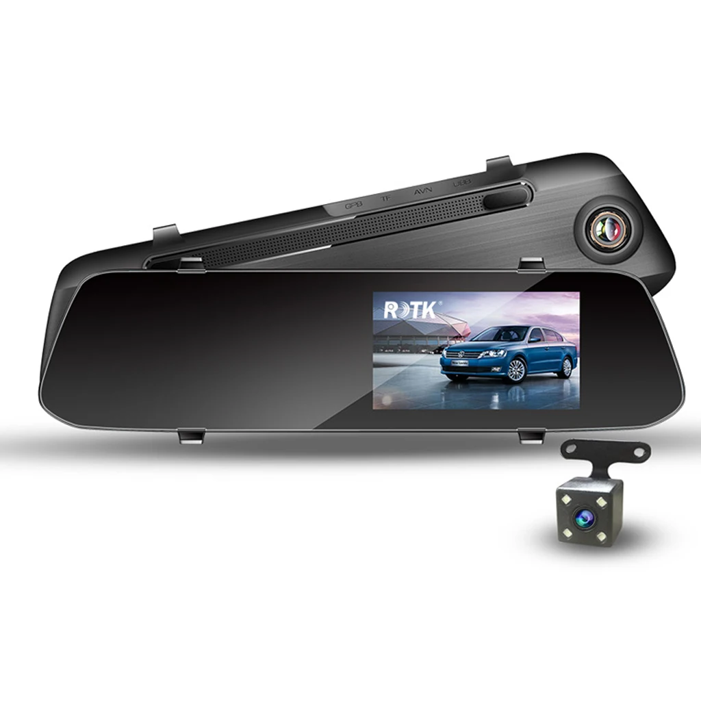 Двойная камера, передний и задний DVR, цифровой видеорегистратор, зеркало заднего вида, камера заднего вида, видеорегистратор