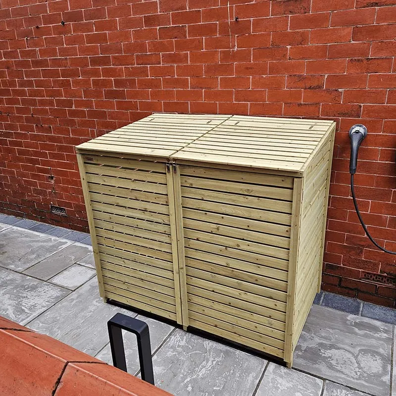 Garden furniture set home garden product duct shed garbage can box storage bin with wood lid