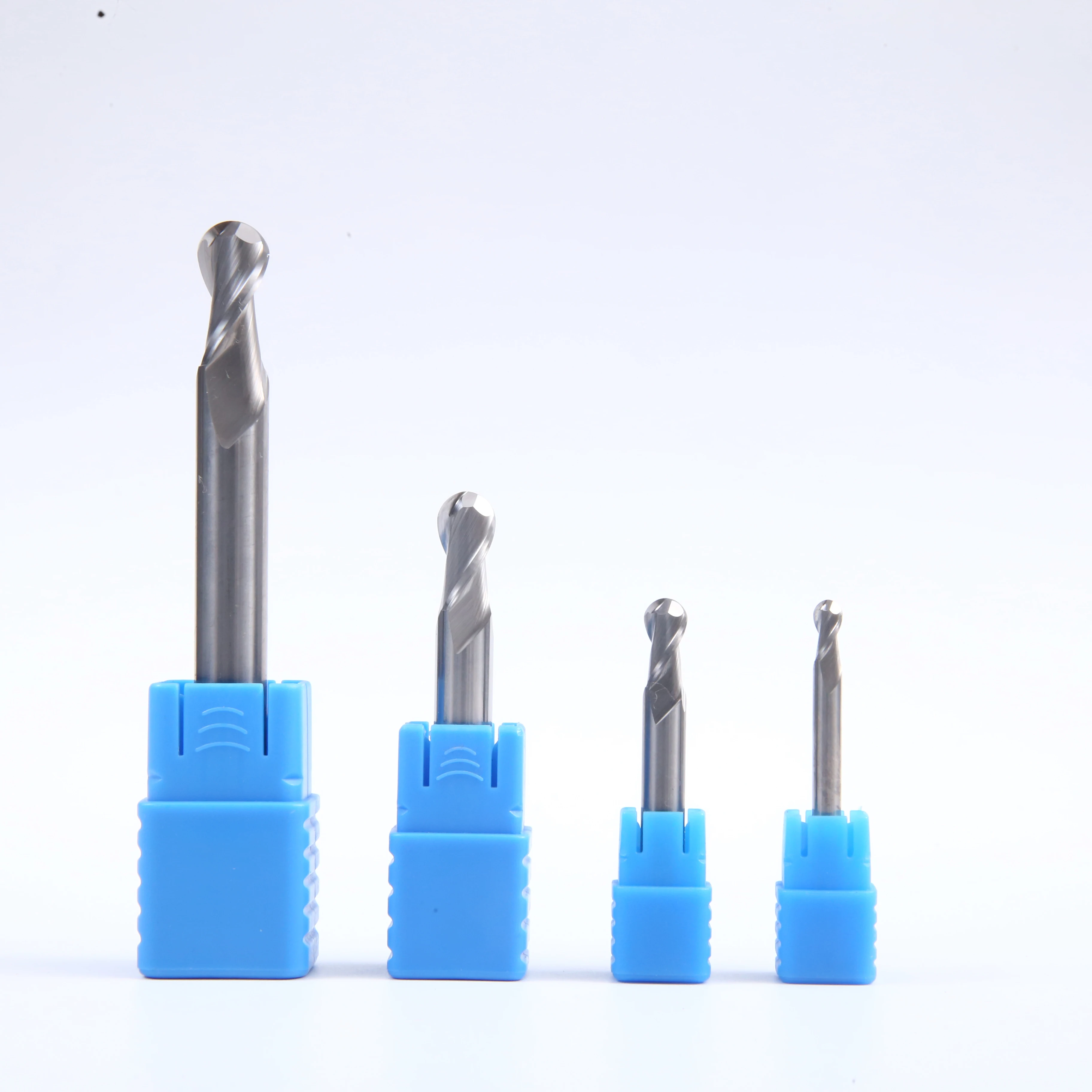 45 HRC 2 Flute Aluminium 1mm Ball Nose Carbide Material Ball End Mill Cutters