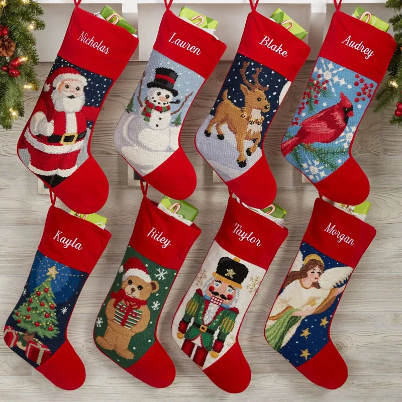 Personalized felt Christmas stocking Custom Christmas Stocking Traditional Christmas Stockings