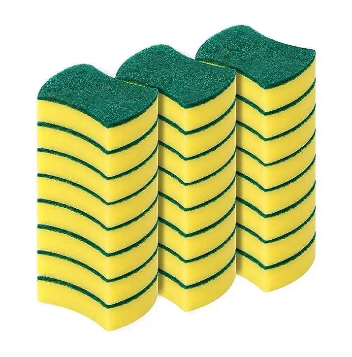 Heavy Duty 24 Pack Reusable Eco Non-Scratch kitchen Scrub Dish Sponges for Cleaning