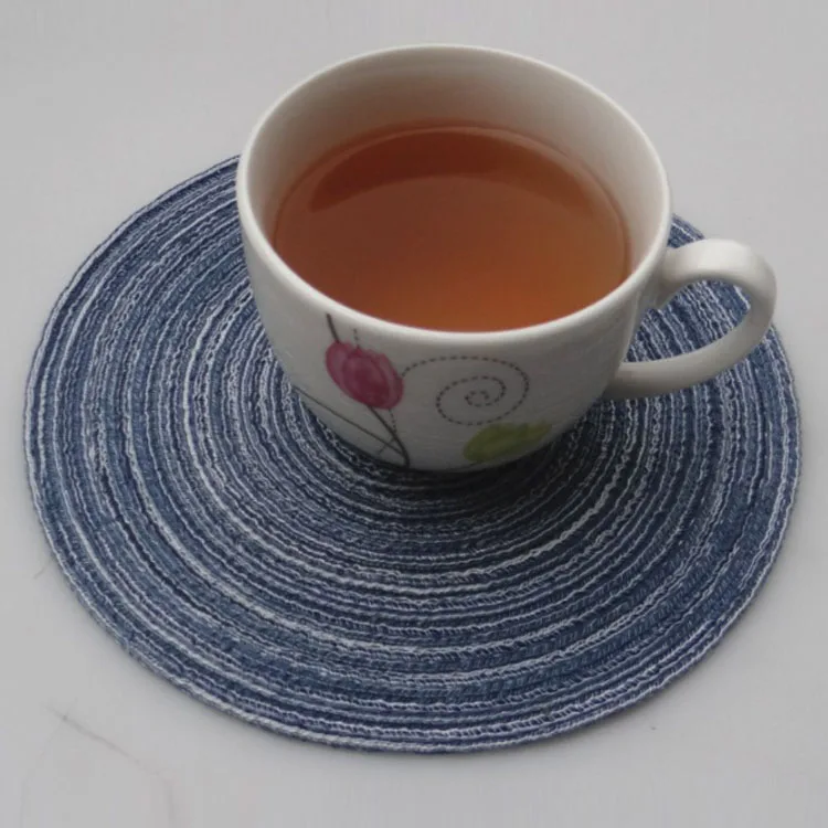 
New Baked Gourmet Background Potholder Cotton Yarn Colorful Nordic Style Home Round Kitchen Dining Table Place Mat 