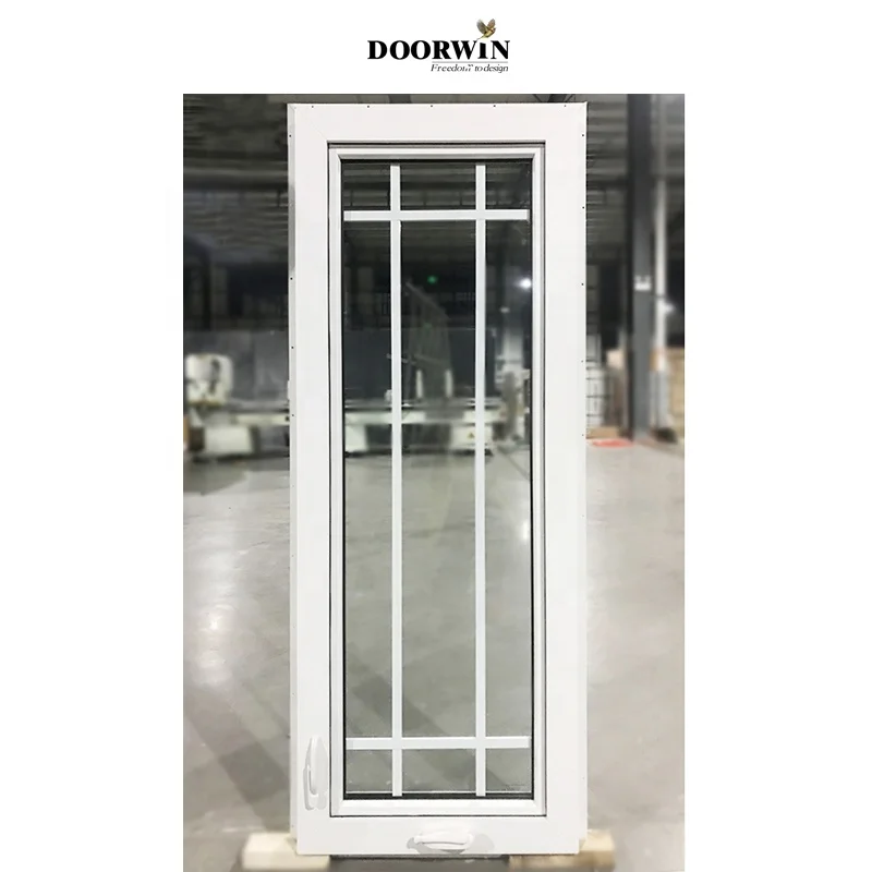 2024 Doorwin White Pvc & Upvc Crank Casements Window With Excellent Grill Design For House