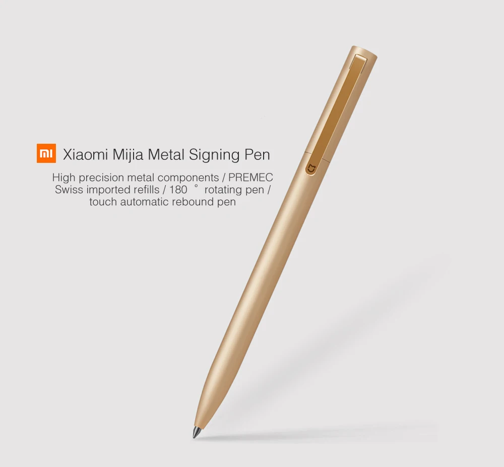 Металлическая роликовая ручка Xiaomi Mi Mijia металлическая для подписи вращающаяся шариковая доступна печать логотипа