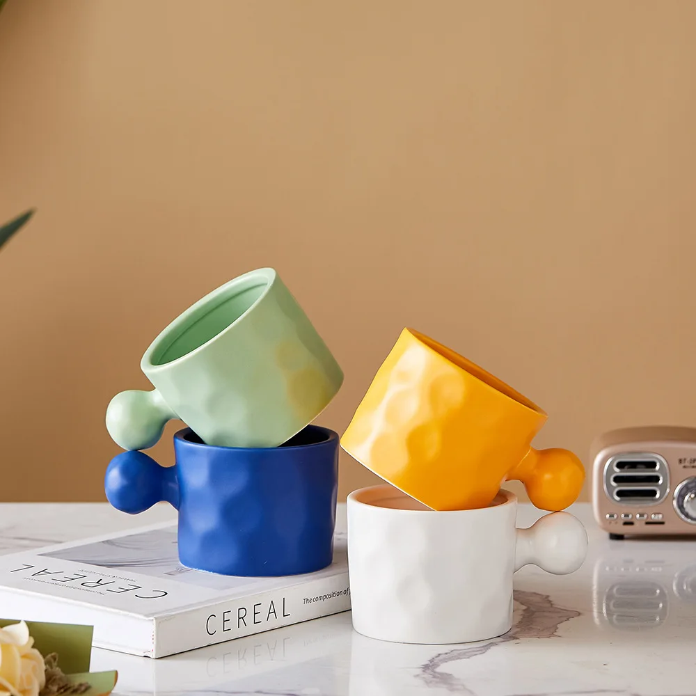 M-001 Creative Nordic ceramic cup Office Coffee Mug high appearance net red with hand gift lettering CHAIV