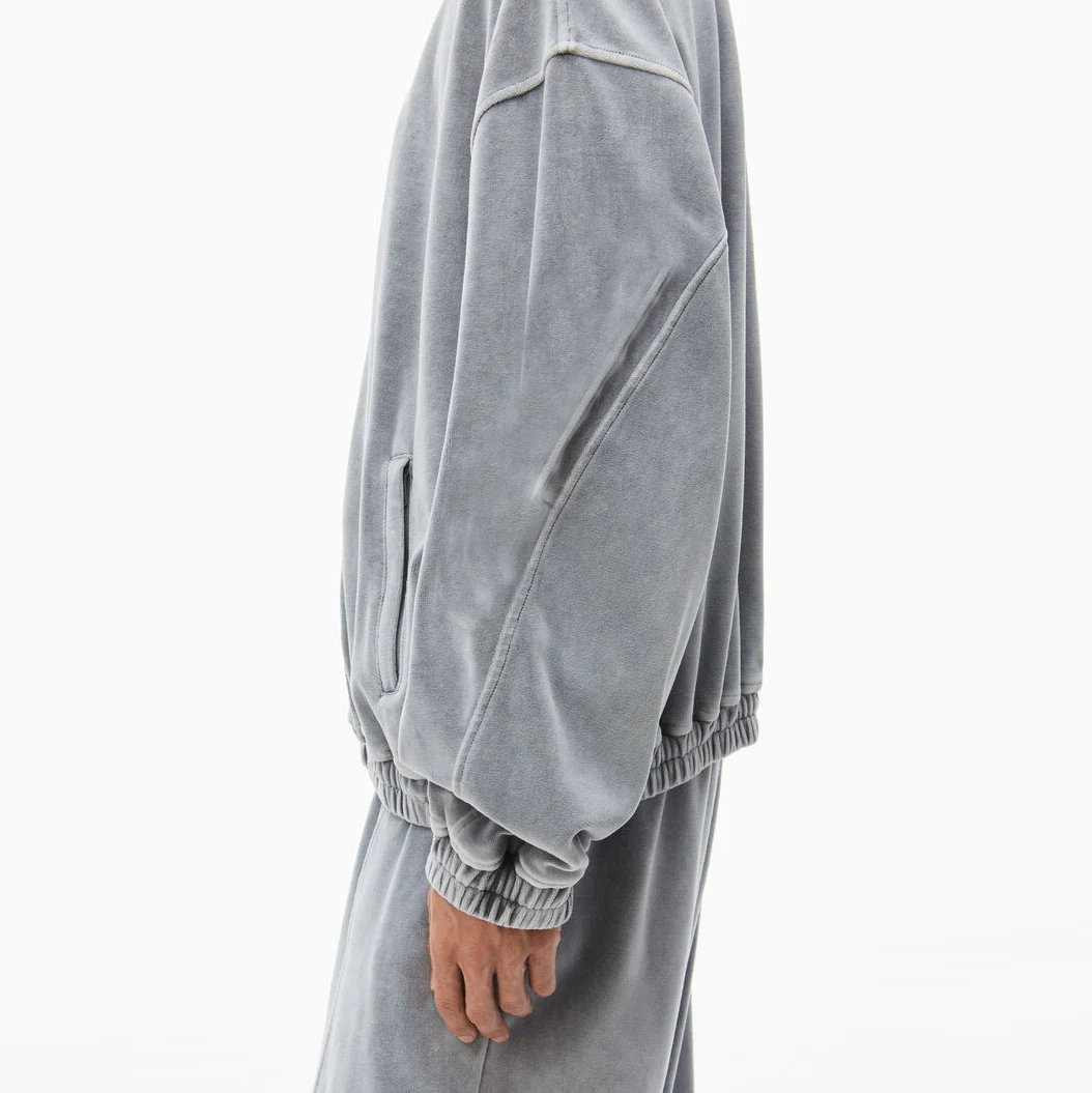 Premium performance sports clothing breathable training wear oversized velour men screen print tracksuit