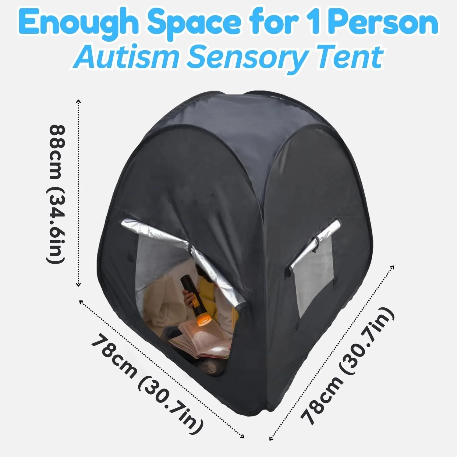 Sensory Calming Occupational Therapy Pop up Black Out Mini Tent for ADHD Kids Children