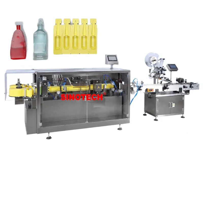 Automatic plastic ampoule filling machine with automatic weighing labeling and cartoning auxiliary equipment packaging line