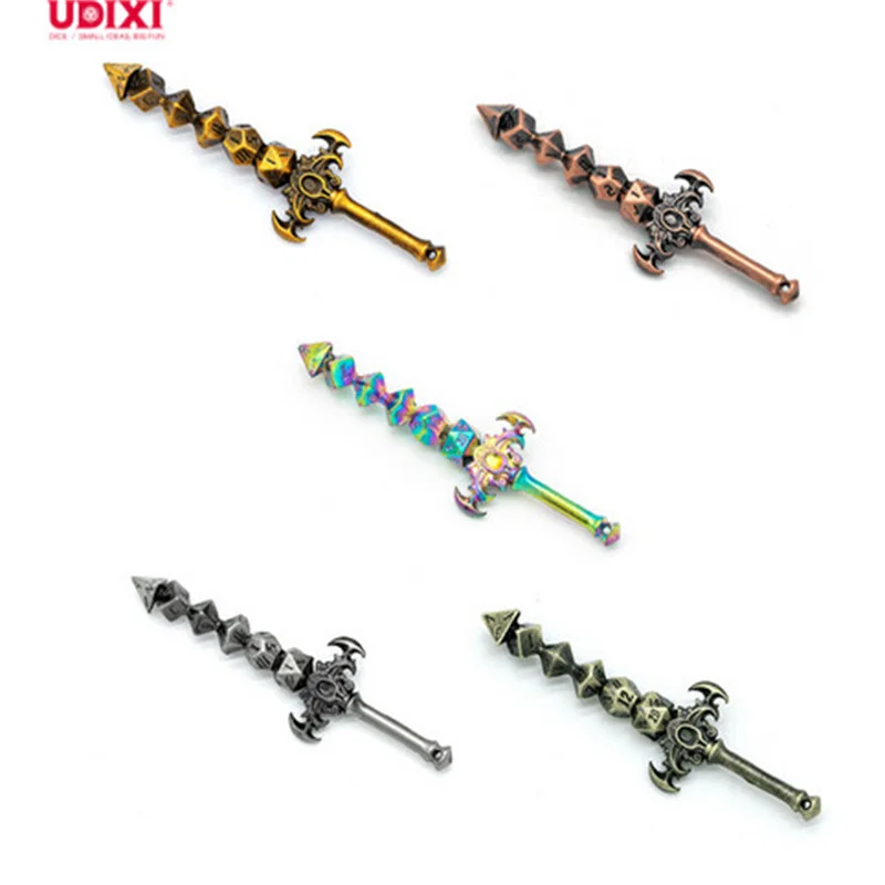 Udixi Metal Dice Sword Dungeons And Dragons Game DND RPG Board Game Dice Accessories