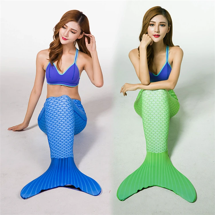 Mermaid Tail for Girls Swimming Bating Suit Mermaid Costume Swimsuit Can Add Monofin Fin with Garland