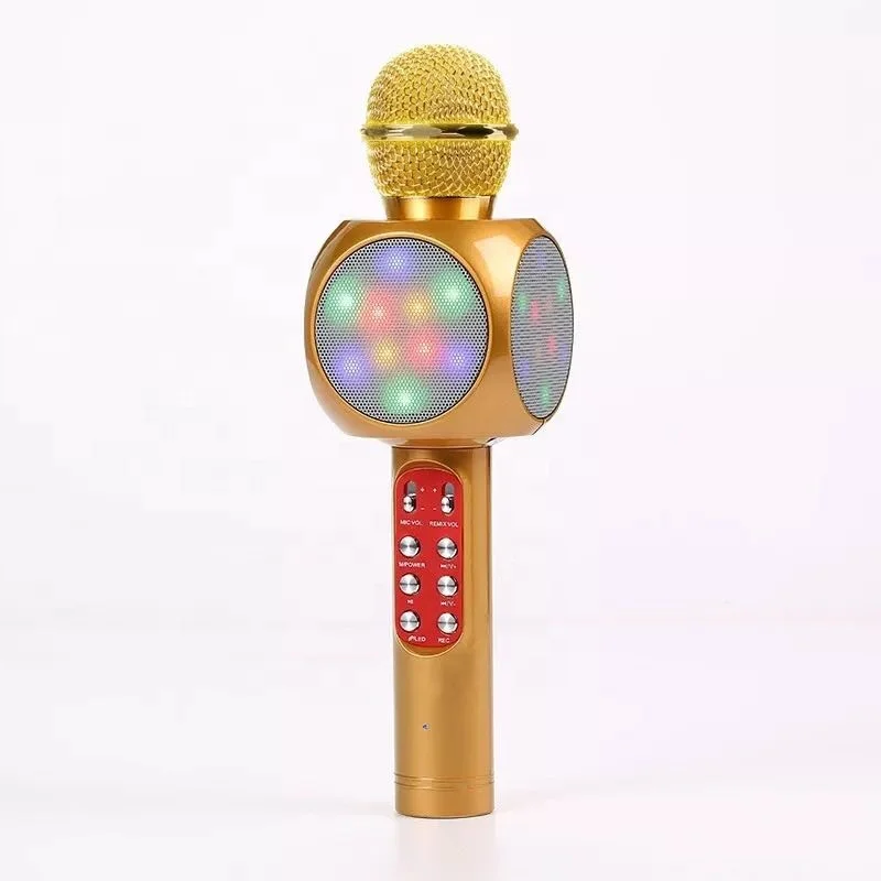 Manufacturer hot selling LED lights colorful WS1816 wireless BT device compatible microphone